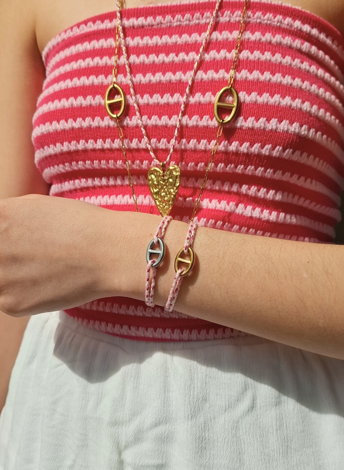 Bracelet cordon rose - Version 2
