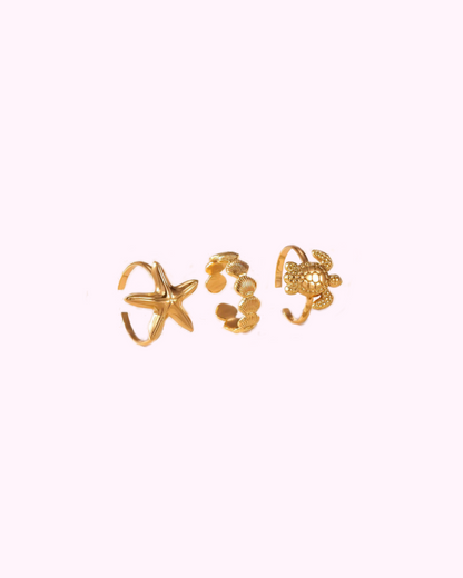 Lot de 3 bagues été