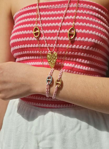 Bracelet cordon rose - Version 2