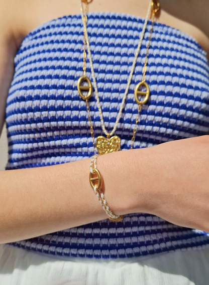 Bracelet cordon beige