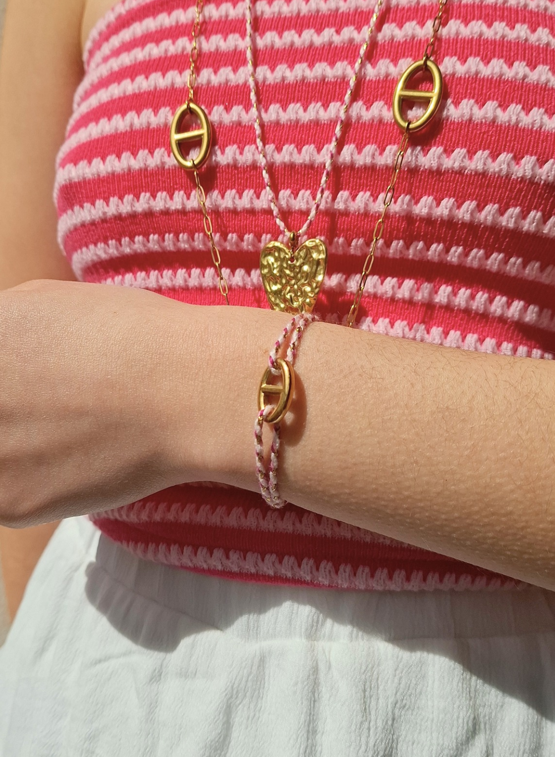 Bracelet cordon rose