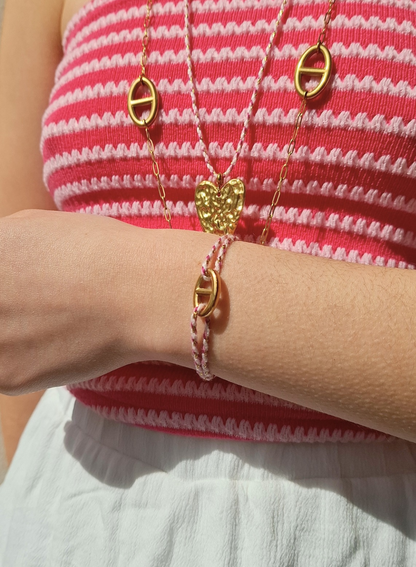Bracelet cordon rose