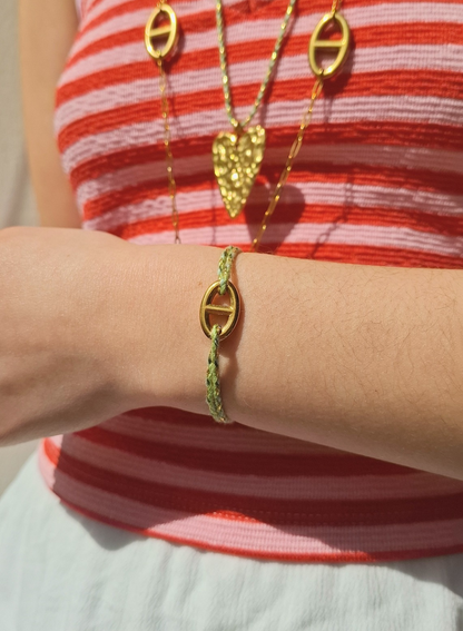 Bracelet cordon vert