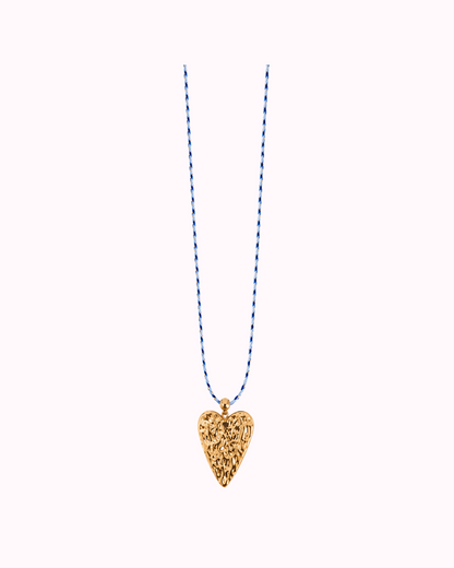 Sautoir Coeur cordon bleu