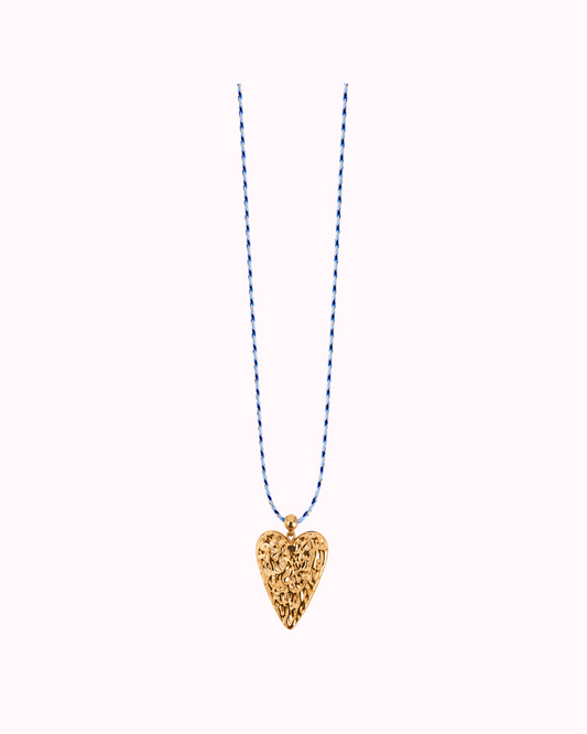 Sautoir Coeur cordon bleu