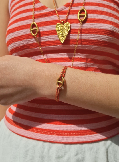 Bracelet cordon rouge